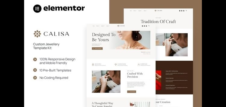 Item cover for download Calisa - Custom Jewellery Elementor Template Kit