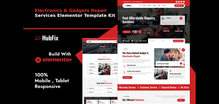 Item cover for download HubFix - Gadgets & Electronics Repair Services Elementor Template Kit