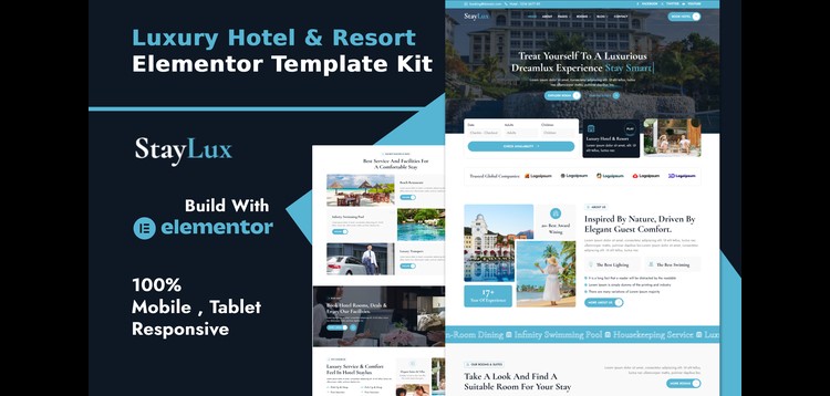 Item cover for download StayLux - Luxury Hotel & Resort Elementor Template Kit