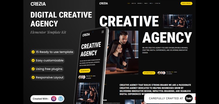 Item cover for download Crezia - Digital Creative Agency Elementor Template Kit