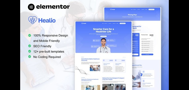 Item cover for download Healio - Medical Service Elementor Template Kit