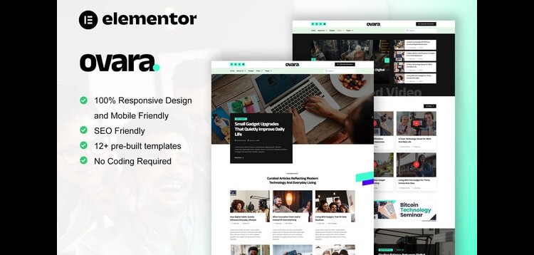 Item cover for download Ovara - Modern Blog Elementor Pro Template Kit
