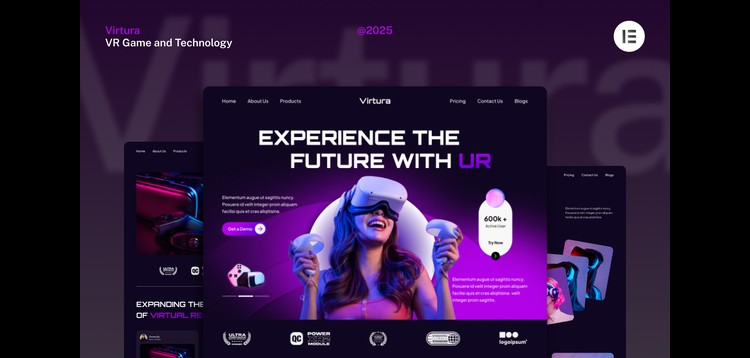 Item cover for download Virtura - VR Game and Technology Website Elementor Template Kits