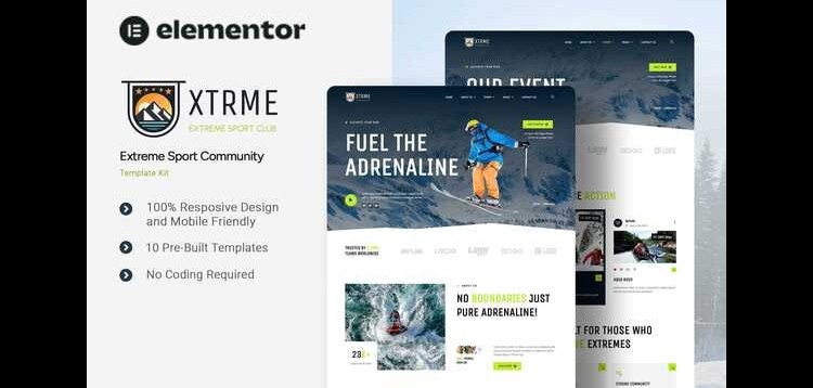 Item cover for download XTRME - Extreme Sport Community Elementor Template Kit