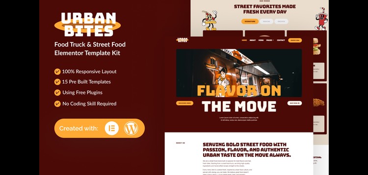 Item cover for download UrbanBites - Food Truck & Street Food Elementor Template Kit