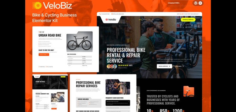 Item cover for download VeloBiz – Bike & Cycling Business Elementor Template Kit