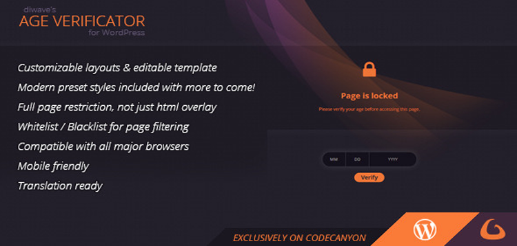 Item cover for download Age Verificator for WordPress