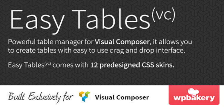 Item cover for download Easy Tables - Table Manager for Visual Composer