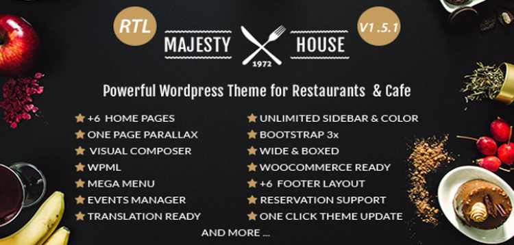 Item cover for download Majesty - Restaurant WooCommerce WordPress Theme