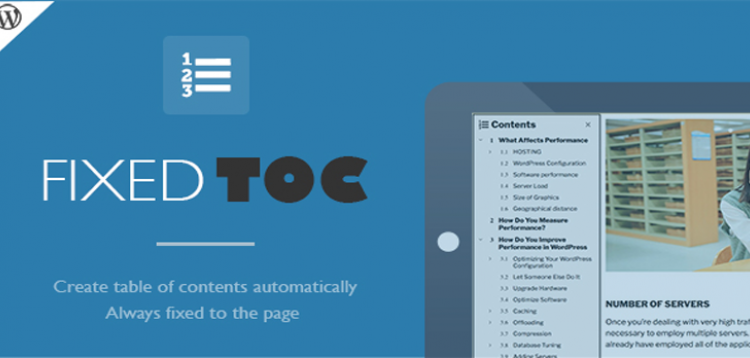 Item cover for download Fixed TOC - table of contents for WordPress plugin
