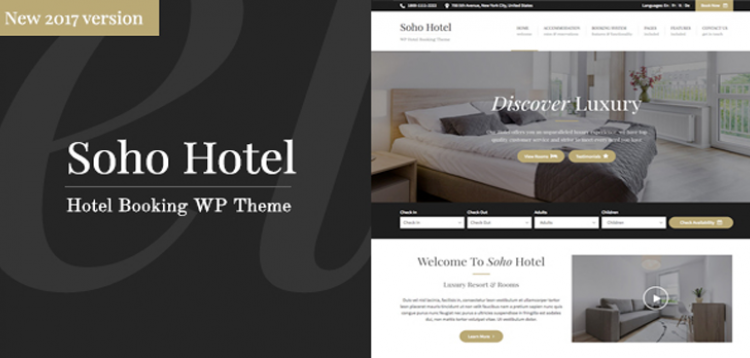 Item cover for download Soho Hotel - Responsive Hotel Booking WP Theme