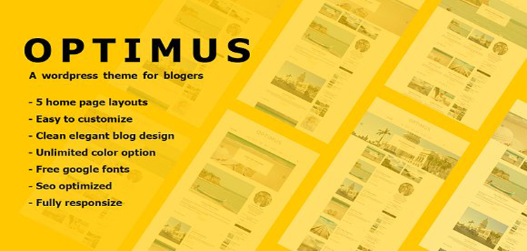 Item cover for download CreativeMarket - Optimus - Simple Blog Theme Wordpres