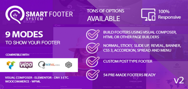 Item cover for download Smart Footer System - Footer Plugin for Wordpress