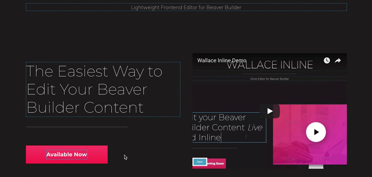 Item cover for download Wallace Inline - Front-end content editor for Beaver Builder