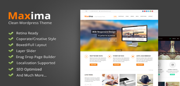 Item cover for download Maxima - Retina Ready WordPress Theme