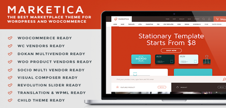 Item cover for download Marketica - eCommerce and Marketplace - WooCommerce WordPress Theme