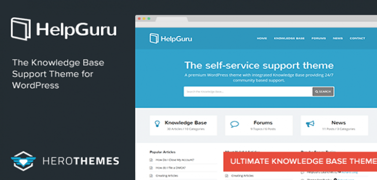 Item cover for download HelpGuru - A Self-Service Knowledge Base WordPress Theme