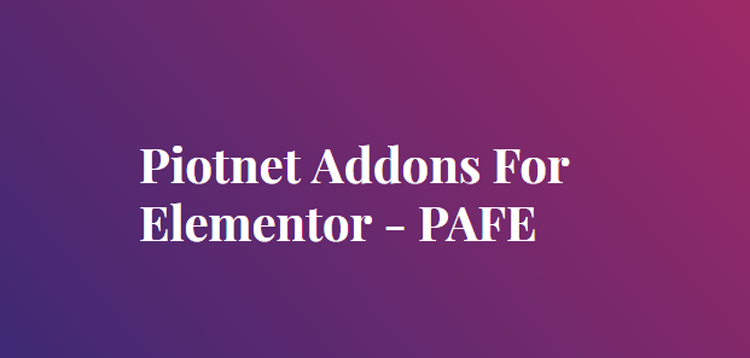 Item cover for download Piotnet Addons For Elementor Pro