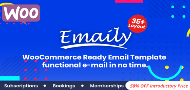 Item cover for download Emaily | WooCommerce Responsive Email Template + Subscriptions + Bookings + Memberships Compatible