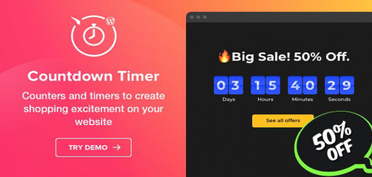 Item cover for download Countdown Timer - WordPress Countdown Timer plugin