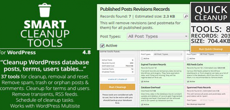 Item cover for download Smart Cleanup Tools - Plugin for WordPress