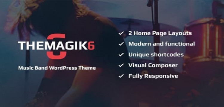 Item cover for download The Magic 6 - Music Band & Musician Artist WordPress Theme