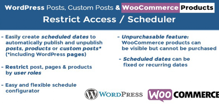 Item cover for download WordPress Posts & WooCommerce Products Scheduler/Restrict Access
