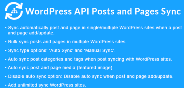 Item cover for download WordPress API Posts and Pages Sync with Multiple WordPress Sites