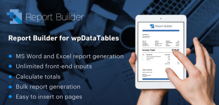 Item cover for download Report Builder add-on for wpDataTables - Generate Word DOCX and Excel XLSX documents