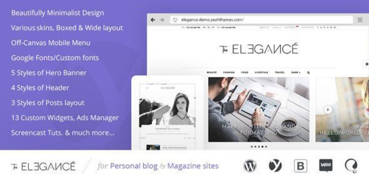 Item cover for download ELEGANCE – A FLAWLESSLY MINIMALIST BLOGGING THEME