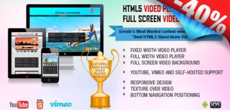 Item cover for download HTML5 VIDEO PLAYER & FULLSCREEN VIDEO BACKGROUND