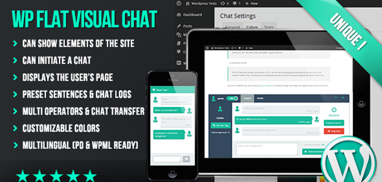 Item cover for download WP Flat Visual Chat - Live Chat & Remote View for Wordpress