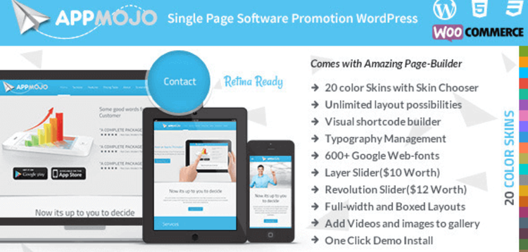 Item cover for download APP MOJO – SINGLE PAGE SOFTWARE PROMOTION WORDPRESS THEME