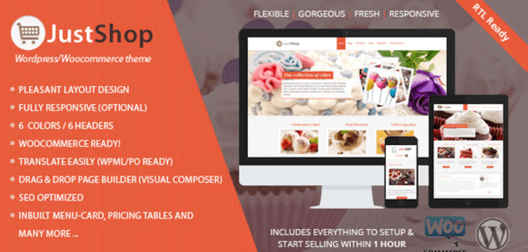 Item cover for download Justshoppe - Elementor Cake, Bakery &amp;amp; Food WordPress