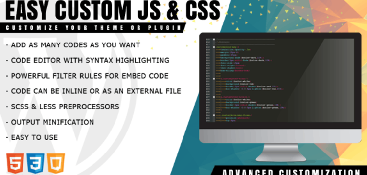 Item cover for download EASY CUSTOM JS AND CSS