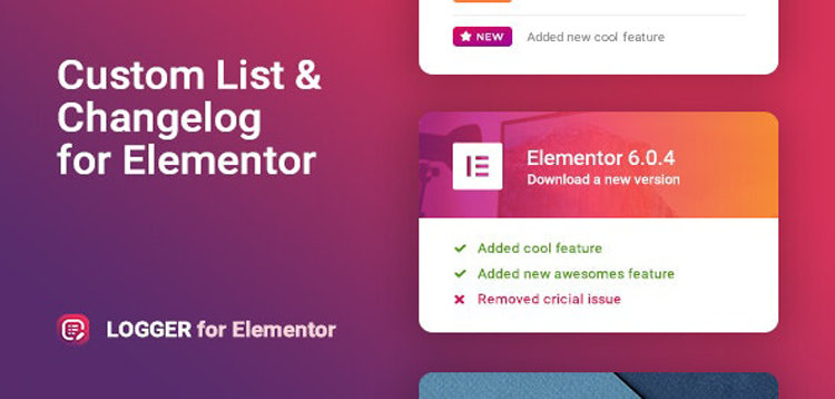 Item cover for download Changelog & Custom List for Elementor – Logger