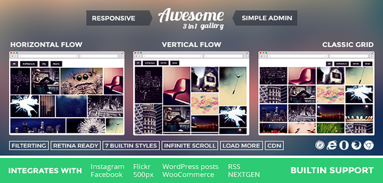 Item cover for download Awesome Gallery - Instagram, Flickr, Facebook galleries on your site