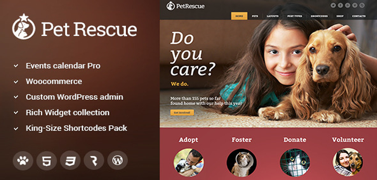 Item cover for download Pet Rescue - Animals and Shelter Charity WP Theme