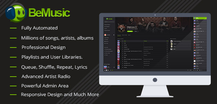 Item cover for download BeMusic - Music Streaming Engine