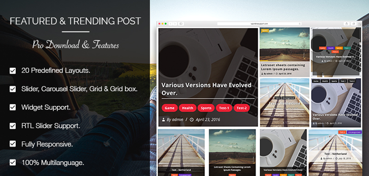 Item cover for download WP OnlineSupport Featured And Trending Post Pro