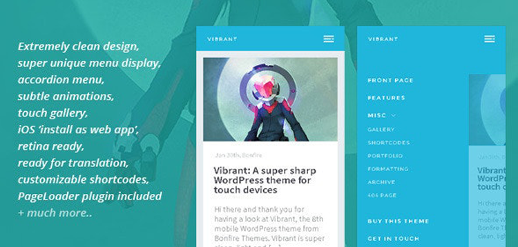 Item cover for download Vibrant: A Super Sharp WordPress Mobile Theme