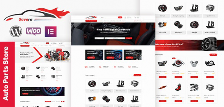 Item cover for download Sayara - Auto Parts Store WooCommerce WordPress Theme