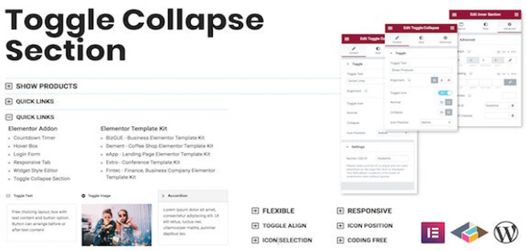 Item cover for download Toggle Collapse Section Elementor Addon