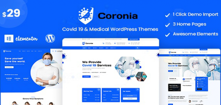 Item cover for download Coronia - Covid 19 & Medical WordPress Themes