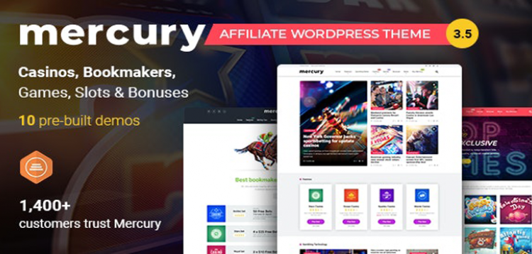 Item cover for download Mercury - Gambling & Casino Affiliate WordPress Theme. News & Reviews