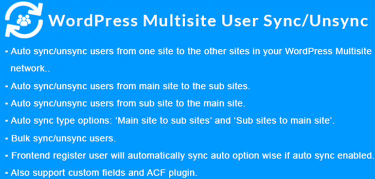 Item cover for download WordPress Multisite User Sync/Unsync