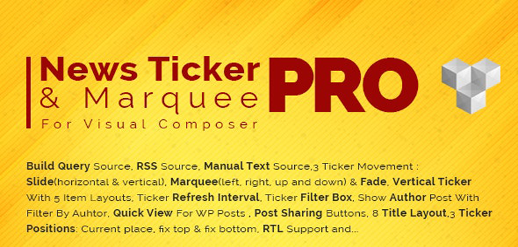 Item cover for download Pro News Ticker & Marquee for WPBakery Page Bilder : Display Post Custom Post RSS & WooCommerce