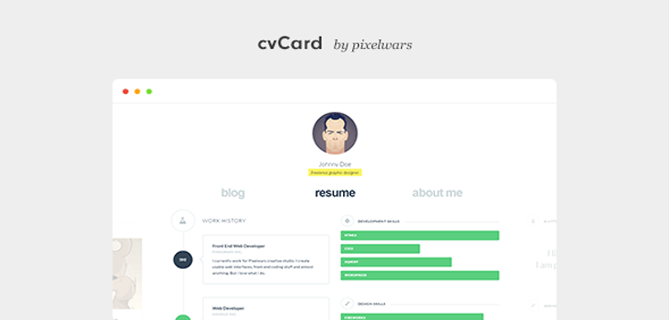 Item cover for download cvCard WP - Responsive WordPress Resume Theme
