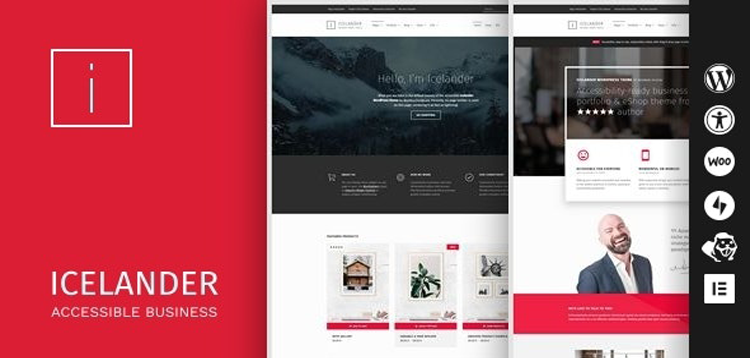 Item cover for download Icelander - Accessible Business Portfolio & WooCommerce WordPress Theme
