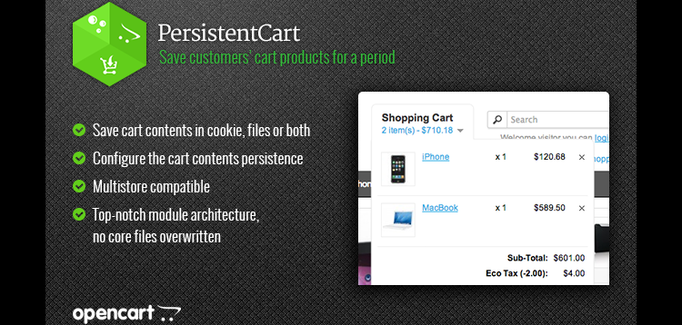 Item cover for download PersistentCart Keep customers shopping carts forever